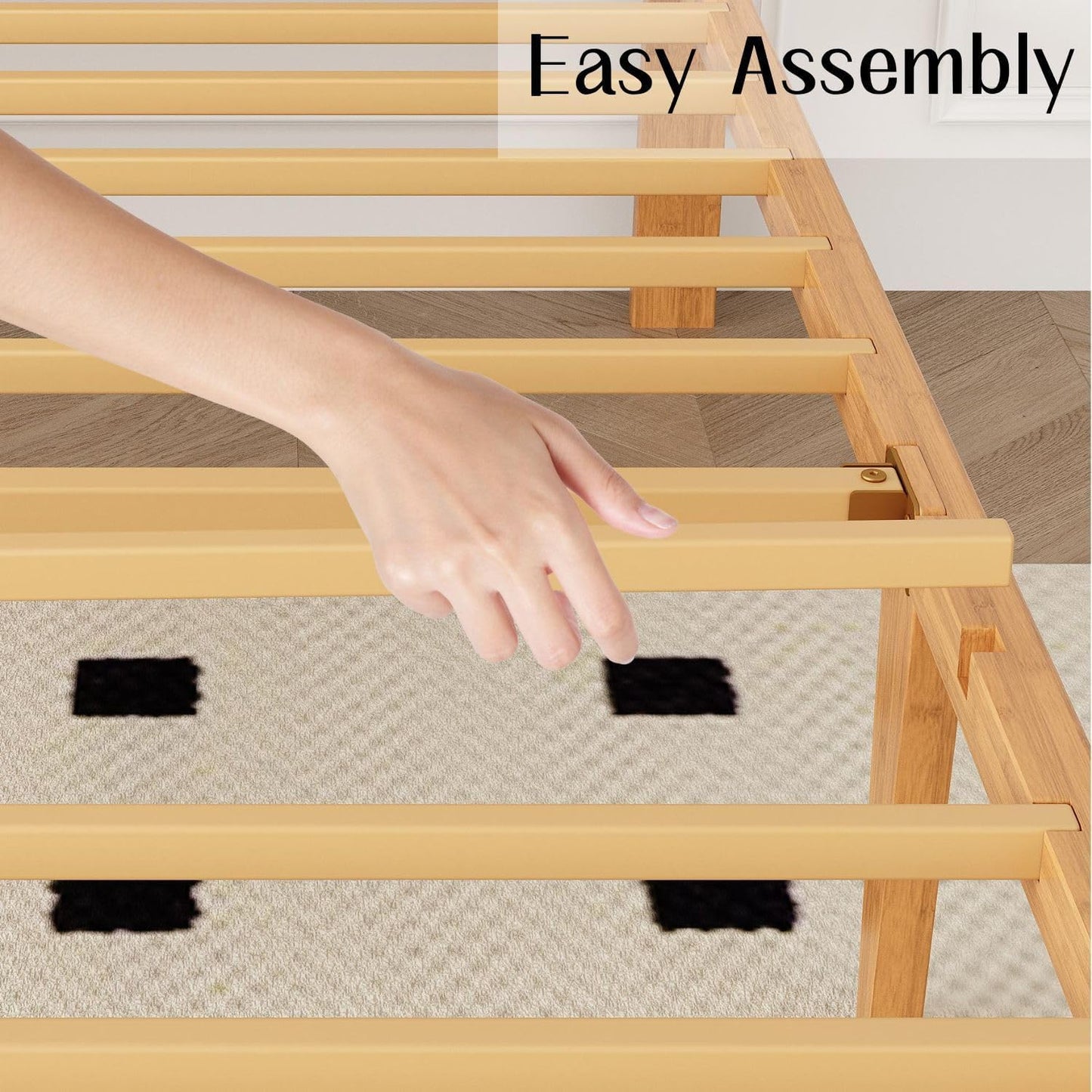 ZIYOO Bamboo Bed Frame Full, Ideal for Bedroom, Guest Room, Apartment & Hotel Use, No Box Spring Needed, Sturdy & Noise-Free Platform Bed with Easy Assembly 14 Inch
