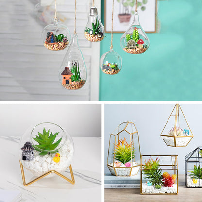 162 Pcs Miniature Fairy Garden Accessories, Fairy Garden Kit, Including Animals, Mini Houses, Miniature Figurines, Micro Landscape Ornaments for Dollhouse Bonsai Terrarium Decor, Garden DIY Kit