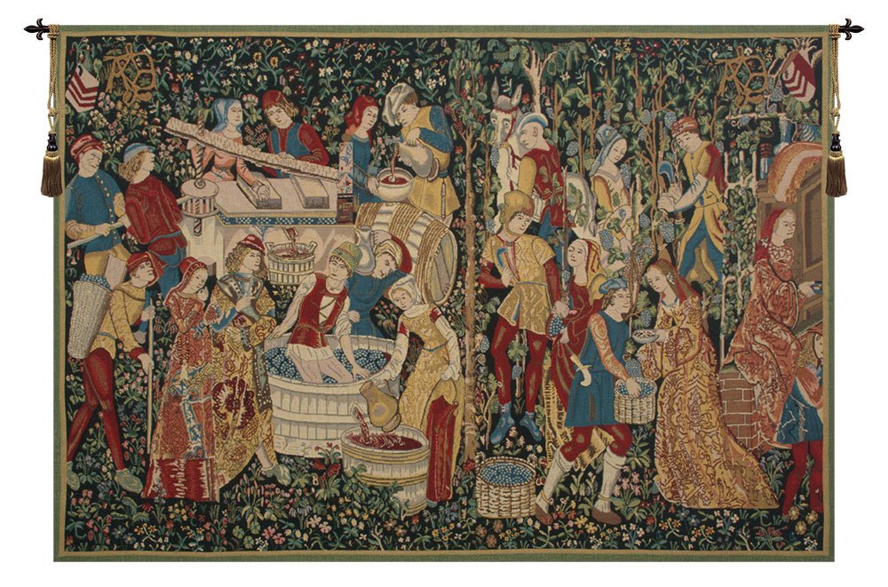 C Charlotte Home Furnishings Inc Vendages II Belgian Tapestry Wall Hanging | Viscose Cotton and Polyester Blend Wall Art | 69 in. x 105 in | Home Decor Accents