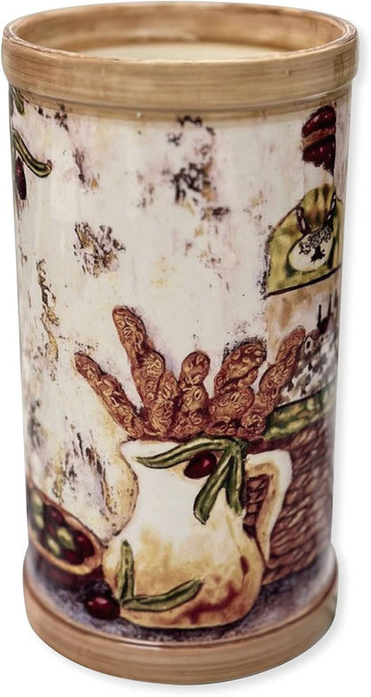 Supreme Housewares Ceramic Wine Chiller Pitcher, Majolica Style with Tuscan Design