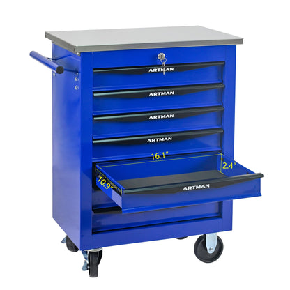 KEIKI 7 Drawers Tool Cart on Wheels,Multifunctional Rolling Tool Chest Tool Storage,Drawers Rolling Tool Trolley Organizer Tool Case for Garage, Warehouse, Workshop, Repair Shop (Blue)