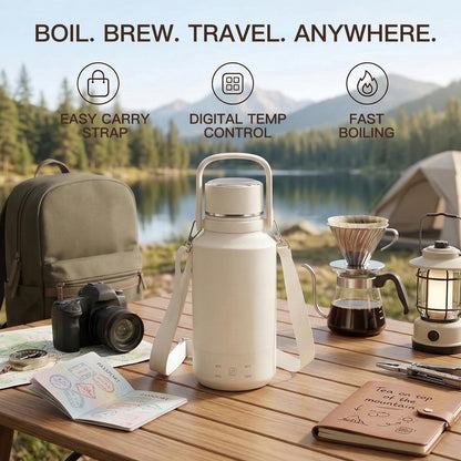 MEGAWISE Portable Electric Kettle 1L, Rapid Boil, Food-Grade 304 Stainless Steel, Auto Shut-Off & Boil-Dry Protection, Compact Hot Water Boiler for Home, Office & Travel