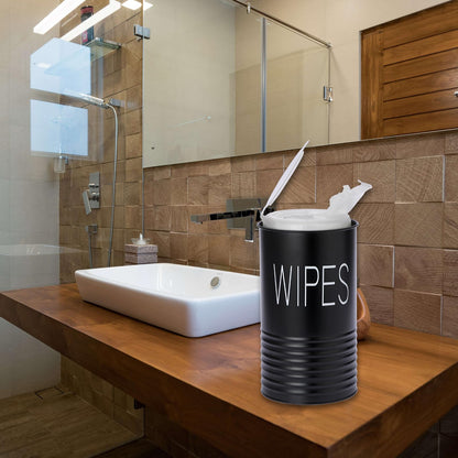 Kokone Wipes Dispenser Farmhouse Wipes Container with Matte Finish Compatible for Clorox Lysol Sturdy Galvanized Iron Wipes Holder for Kitchen,Bathroom,Office,School Table Countertop,Black