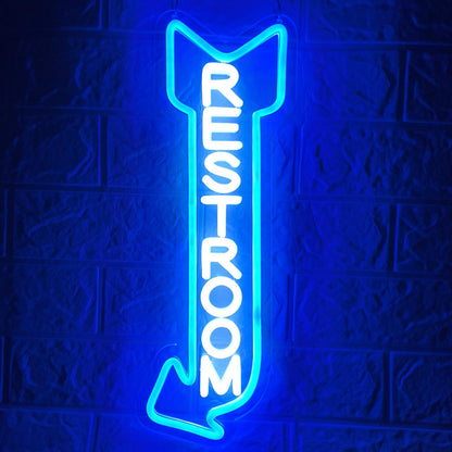 Restroom Neon Sign,Toilet Neon Light with Arrow for Bar,Restaurant,Store,Bathroom Office Hotel Wall Decor