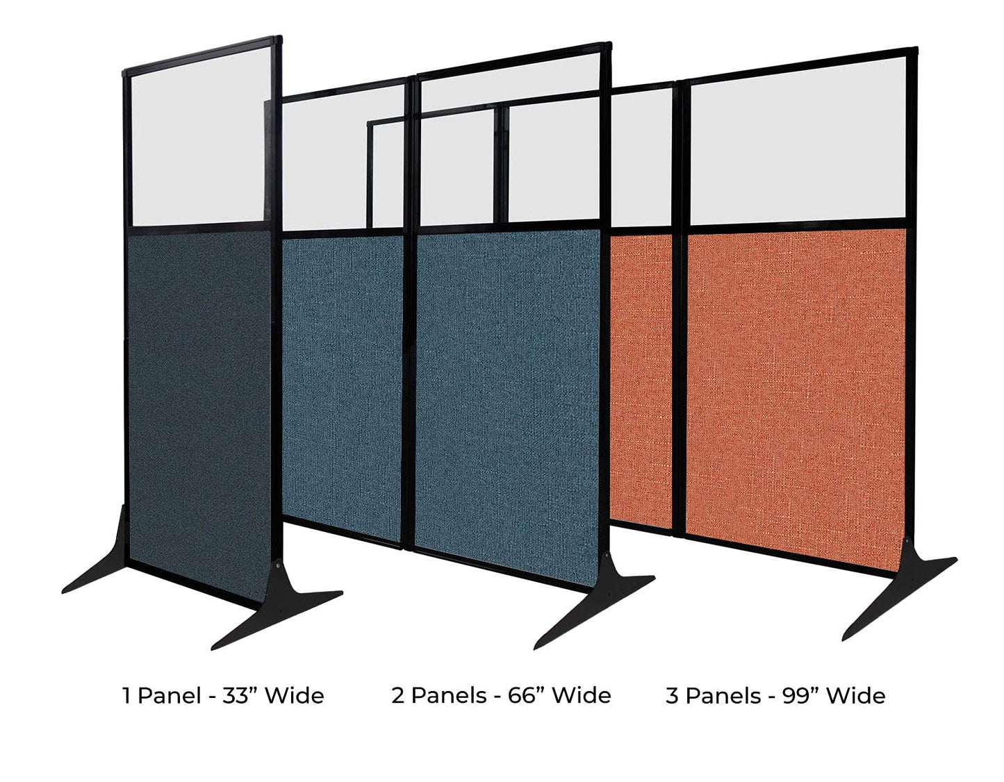 Versare Workstation Partition | Portable Wall Divider | Modern Office Cubicle | Free Standing Privacy Screen | Flexible Work Space | 99" x 70" Charcoal Gray Fabric Panels