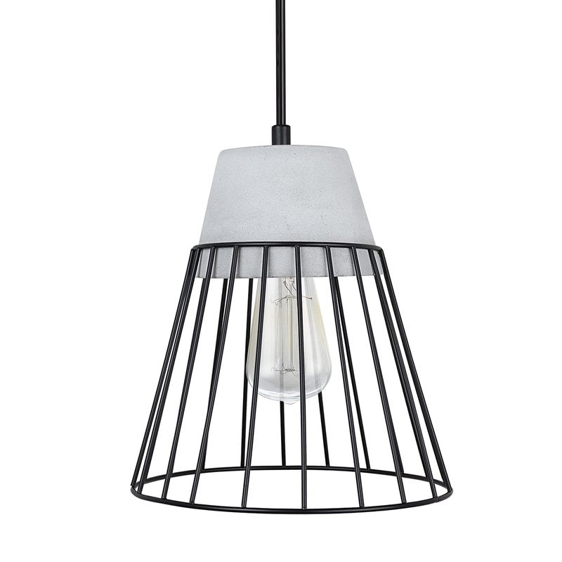 Aspen Creative 61128-11, One-Light Hanging Mini Pendant Ceiling Light, Transitional Design in Cement Finish, 7-1/2" Wide