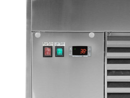 KoolMore Refrigerated Bakery Display Case for Cakes, Pies, and Pastries, 71” Stainless Steel Frame, Glass Front, Multi-Tiered Shelving Rack and LED Lighting- 30 cu.ft (RBD30C)
