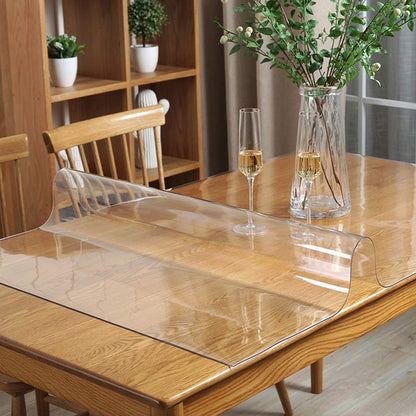 17x20" Countertop Clear Plastic Table Cover - Transparent Rectangular Tablecloth Vinyl Table Pad Protector Mat