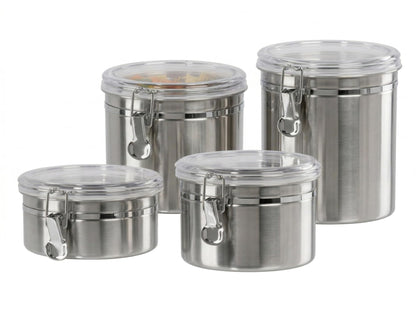 Steel Canister Set - 4pc Clear