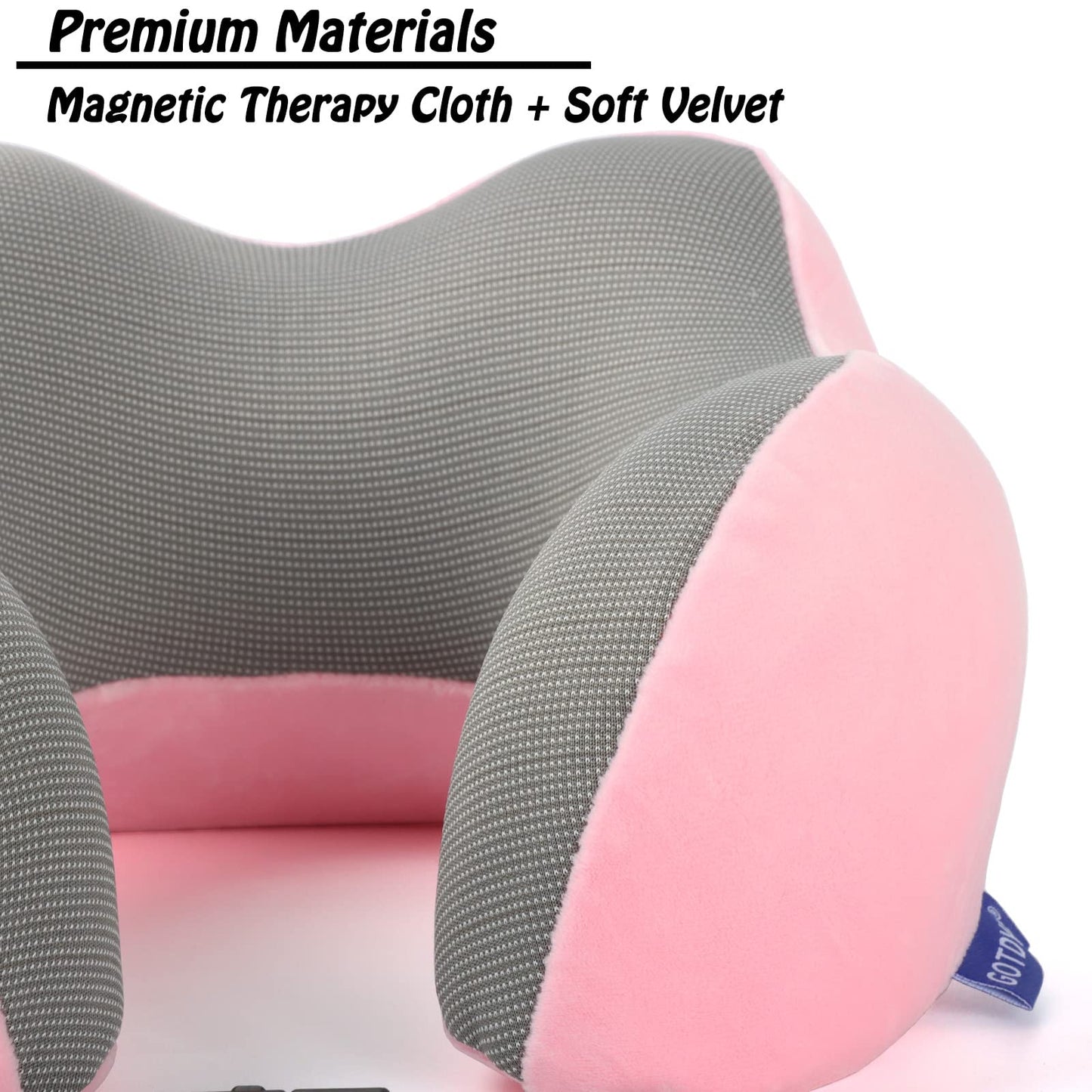 Travel Pillow,Travel Neck Pillows for Sleeping,100% Pure Memory Foam Soft Comfort & Support Pillow for Airplane/Car/Office&Home Rest Use-Pink