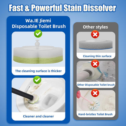 Kit,60 Disposable Toilet Brush Cleaning System with Wand Cleaner Refills,Toilet Cleaning Stick,Wall Mounted Toilet Wand
