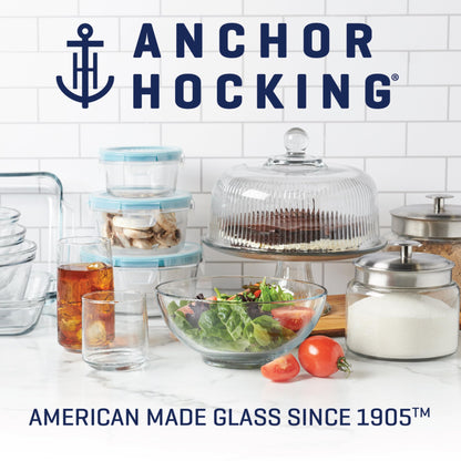 Anchor Hocking 4 Piece Glass Mixing Bowls Set – Durable, Microwave, Oven, and Dishwasher Safe – Perfect for Prep, Mixing, Serving, and Storage – Made in USA