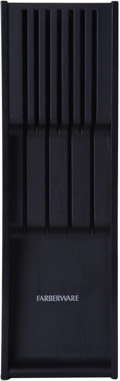 Farberware 5229614 7 Slot In Drawer Knife Organizer, 18-Inch, Black