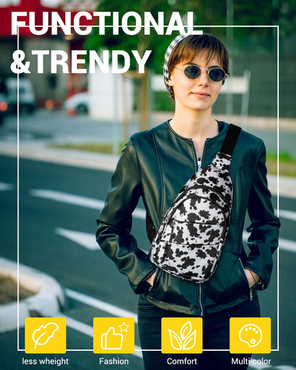 Tuwubi Crossbody Bags for Women, Sling Bag for Men, Small Hiking Backpack Anti Theft Lightweight for Outdoors Travel (M, Black)