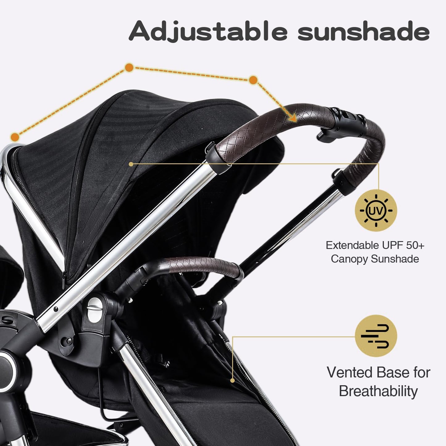 Double Stroller for Twins Infants and Toddlers, Foldable Tandem, Convertible Twin to Single Stroller, Compact Light Weight, Ages 0-3 Years