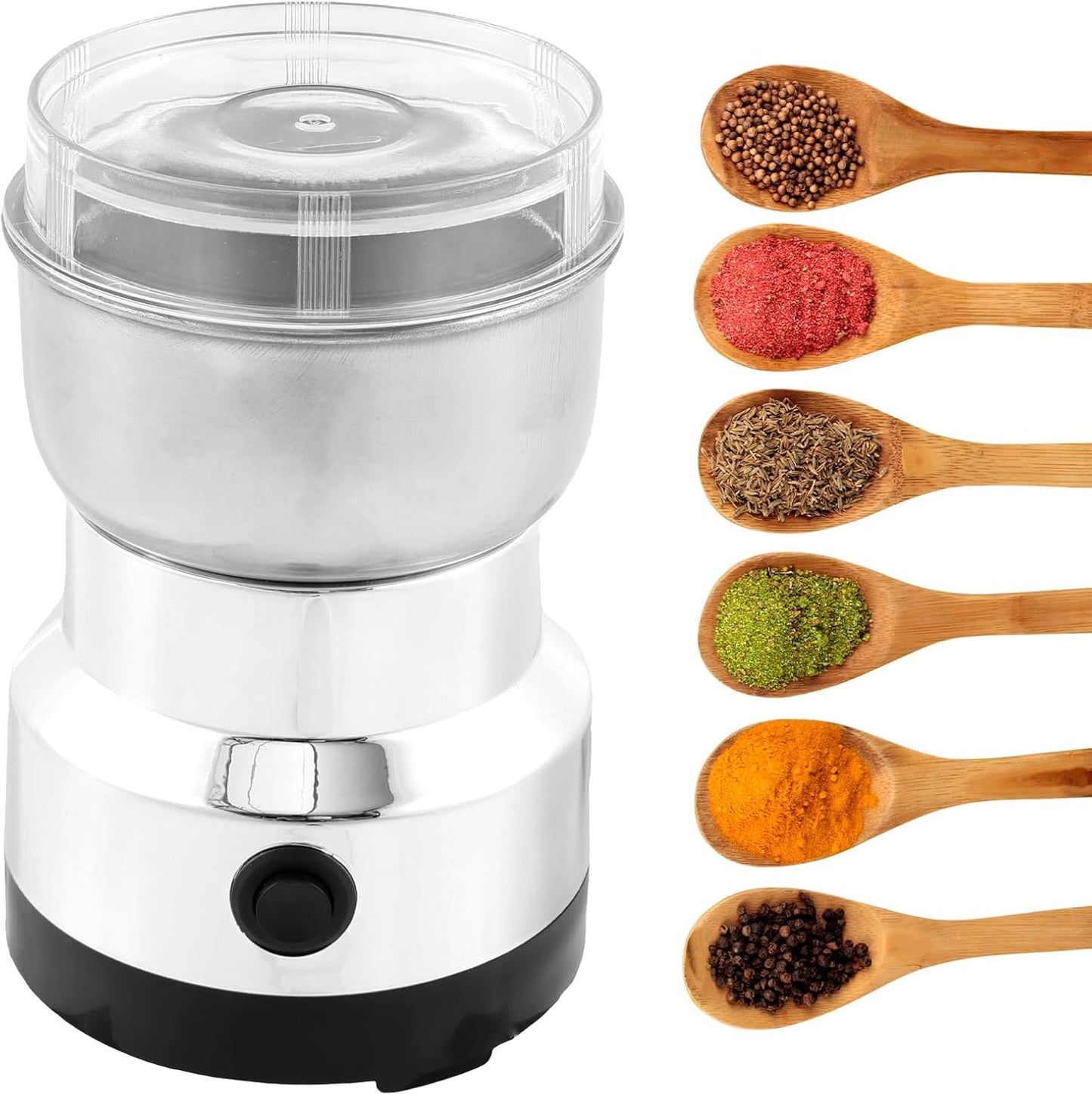 Electric Coffee Grinder, Mini Spice Grinder with 4 Stainless Steel Blades, 300ml Portable Mill Grinder for Home Kitchen