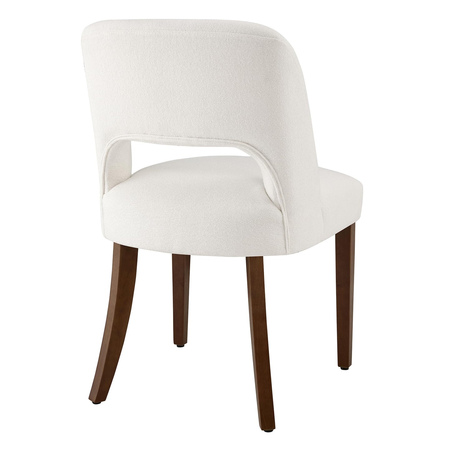 KISLOT Upholstered Dining Chairs Set of 4, Modern Armless Kitchen Chairs with Solid Wood Legs, Boucle Fabric, Sturdy Spring Structure, Comfortable Padded Dining Room Chairs, Cream