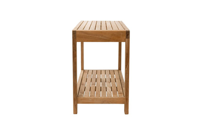 NORDIC STYLE TEAK Wood Shower Stool and Spa Bench with Shelf, Teak Shower Bench for Indoor and Outdoor Use, Teak Storage Bench, Teakwood Shower Bench, Natural Finish, 35"