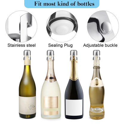 Tessco for you 18 Pcs Stainless Steel Champagne Stopper Bulk Reusable Bottle Sealer Wine Corker Champagne Cork Stopper Saver Plug for Prosecco Sparkling (Silver)