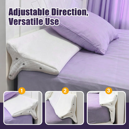 JZHLLA Triangle Bed Gap Filler King High Density Foam Headboard Gap Filler Pillow with 2 PCS Pockets and Removable Washable Cover, Prevent Items from Falling