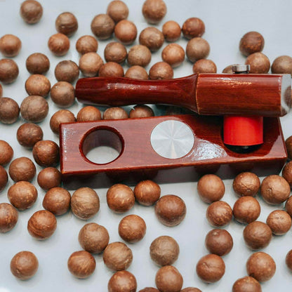 Nut Cracker, kitchen tool - Eat Fresh Cracked Macadamia nuts with your New Maccawakka Nut cracking tool