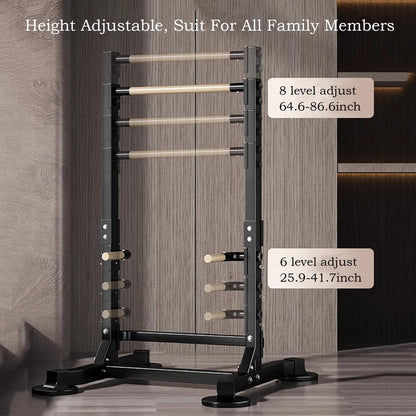 Freestanding Pull Up Bar Power Tower Multifunction Dip Station Adjustable Workout Chin Up Bar Strength Training Equipment Home Gym 1100lbs Support