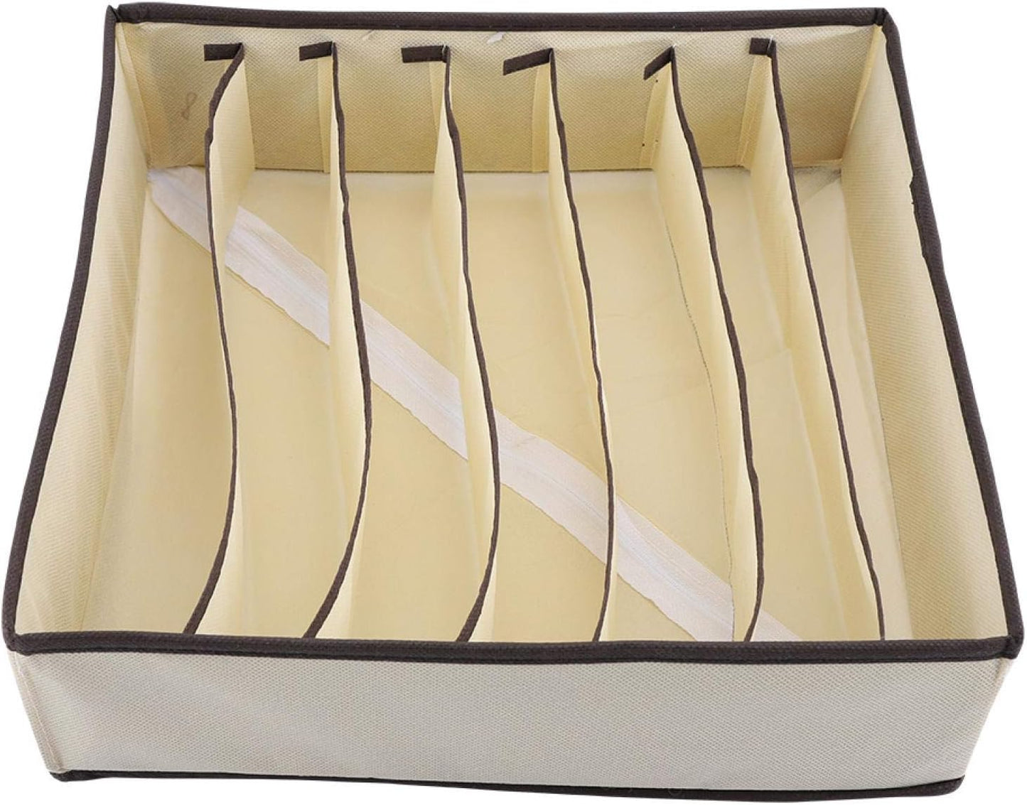 Aramox Portable Foldable Divider Storage Box Case for Bra Underwear Sock, 7 Grids for Organization