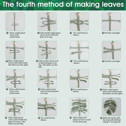 DIY Macrame Leaf Wall Hanging Beginners Macrame Kit, Includes Detailed Step-by-Step Instructions, Boho Macrame Leaf Tapestry Kit Wall Hanging, Handmade Enthusiast Gift for Home Living Room Bedroom