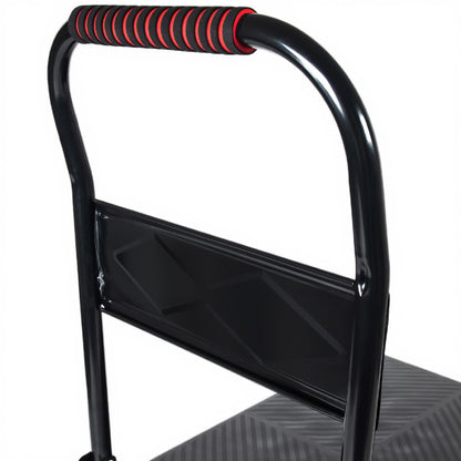 Foldable Trolley Cart with 5-Inch Silent Wheels, Heavy-Duty Wheeled Platform Cart for Transporting, 660LBS Capacity, 4 Steel Beams, Foldable Hand Truck for Warehouse Garage Home Use,A1
