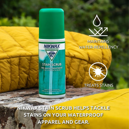 Nikwax Stain Scrub, Pre-Wash Treatment, Removes Stubborn Stains on Outdoor Clothing, Outerwear, Insulated and Down Jackets, Gore-Tex and other Waterproof Gear