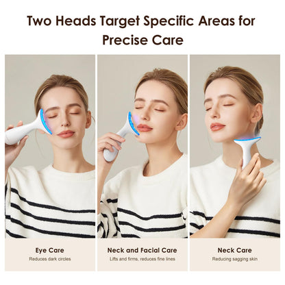 Facial and Neck Massager for Face, Neck - Skin Lifting & Firming - Wrinkle & Dark Circle Reducer - at Home Skin Care Face Sculpting Tool and Neck Massager-Pastel Pink