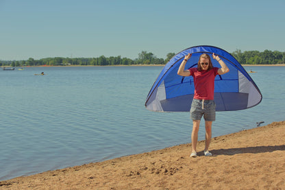Pop-Up Beach Tent Sun Shade Portable Outdoor Family Shade Tent with Carrying Bag (Shelter Measures: 86" L x 47" W x 39" H)