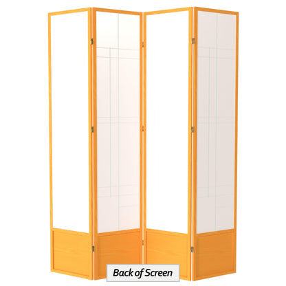 Red Lantern 7 ft. Tall Eudes Shoji Screen - Honey - 4 Panels
