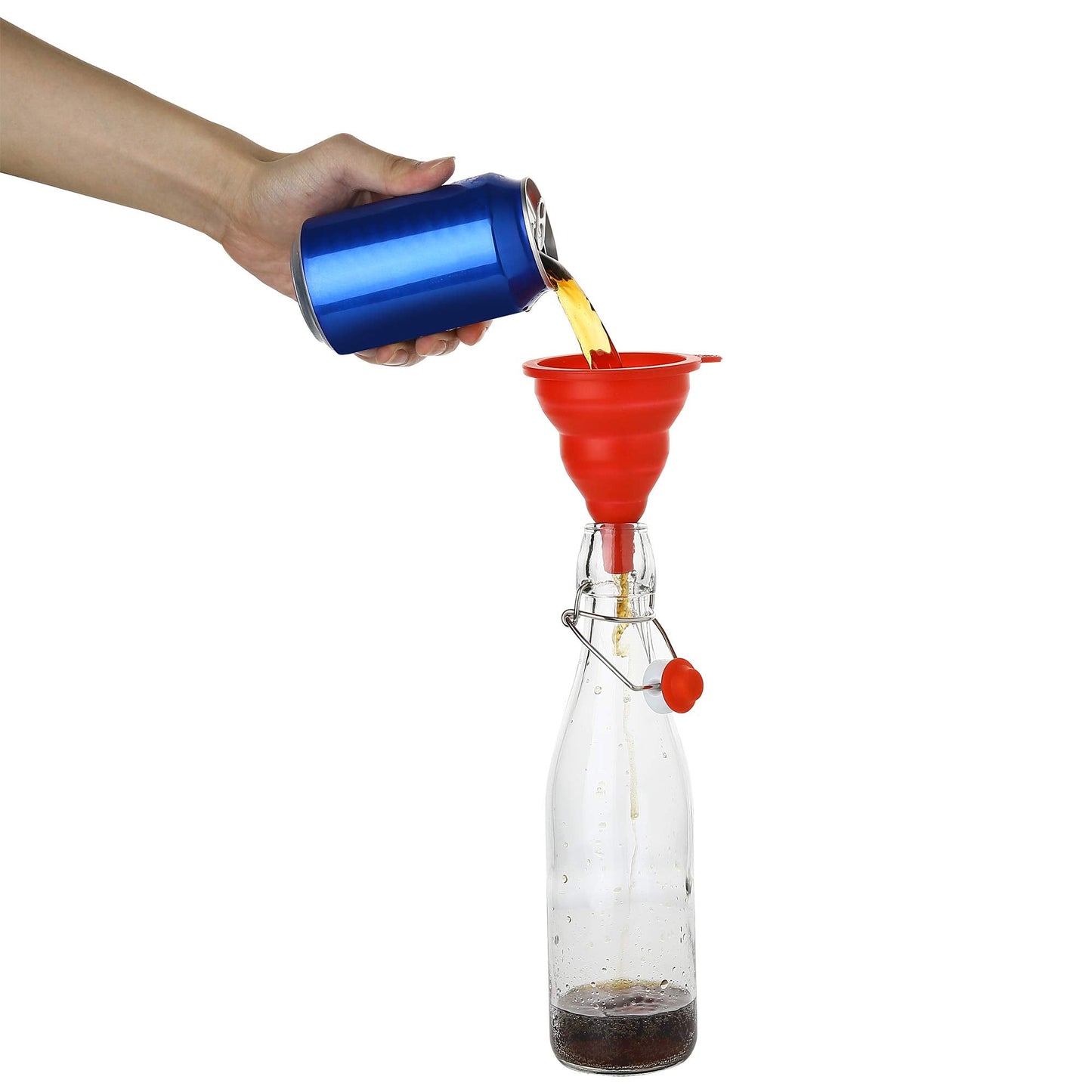 AYL Flip Top Glass Bottle [16 fl. oz./Pack of 6]– Swing Top Brewing Bottle with Stopper for Beverages, Oil, Vinegar, Kombucha, Beer, Water, Soda, Kefir – Airtight Lid & Leak Proof Cap – Clear