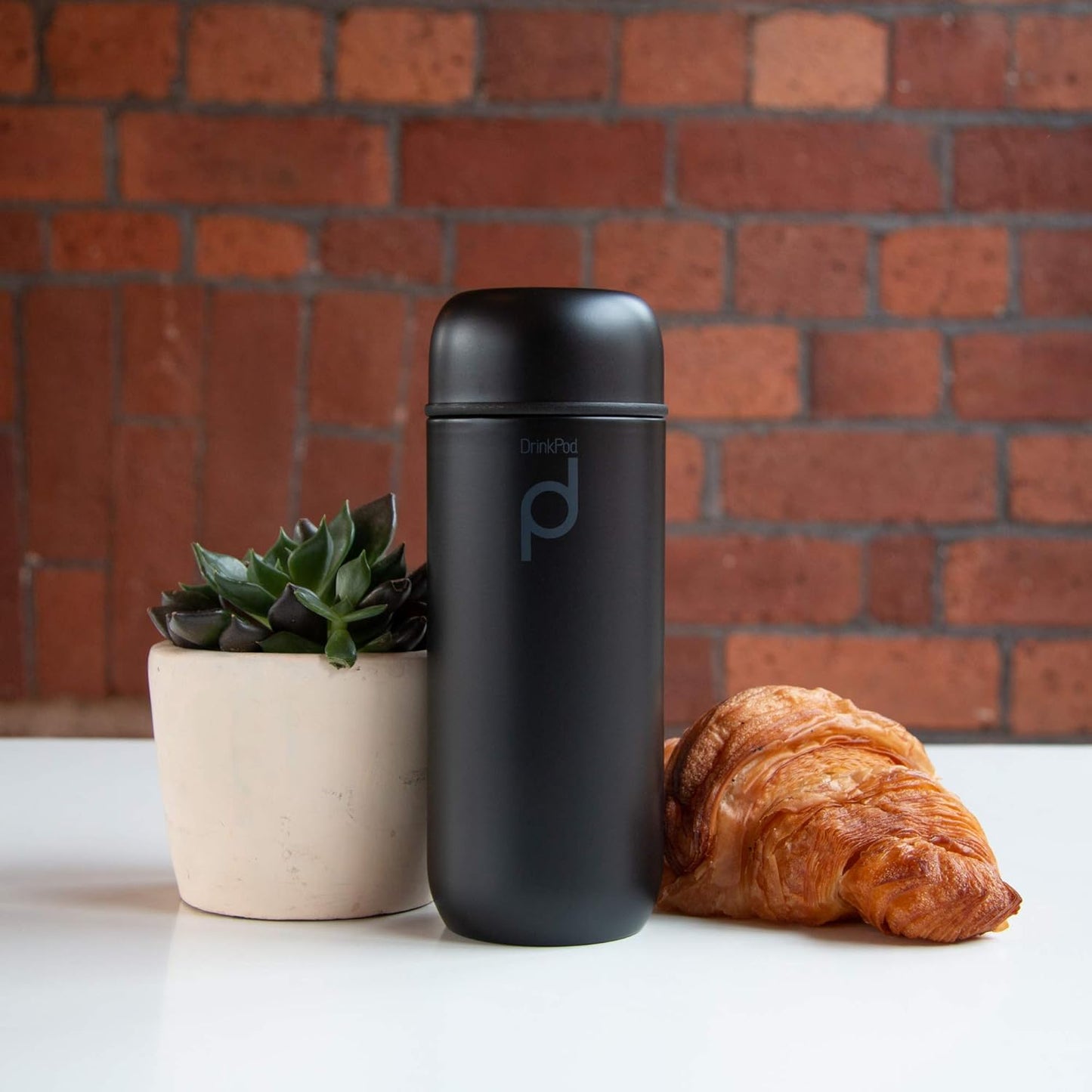 Drinkpod HCF-200BK Vacuum Insulated Capsule Flask, Black, Stainless Steel, 200ml