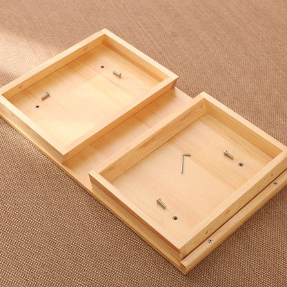 MHJKHG Wooden Small Coffee Table Floor Low Table Small Dining Table Laptop Table Children's Study Table Pine Material Simple Installation，Wood Color 70x40x30cm