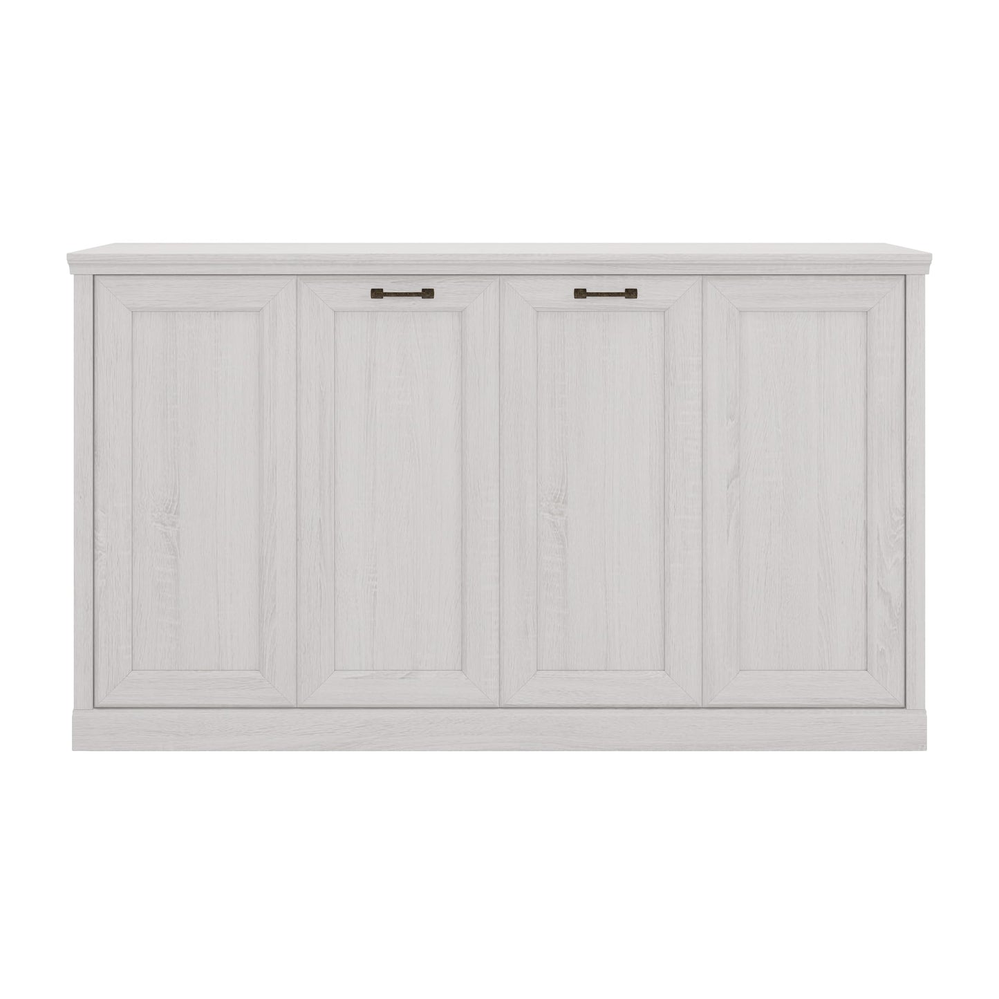 Merax Twin Size Horizontal Murphy Bed Wall Bed, Folding into a Cabinet, Space Saving Foldable Bed for Guest Room, Home Office, Apartment, Sturdy Metal Frame, Rustic White