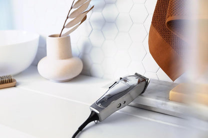 Andis 01815 Professional Master Adjustable Blade Hair Clipper, Carbon Steel T-Blade - Silver
