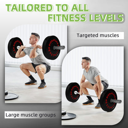 Fitvids 2" Olympic Bumper Plates Set Including 260 LB Weight Plates Set with 7FT Barbell Bar, Colored
