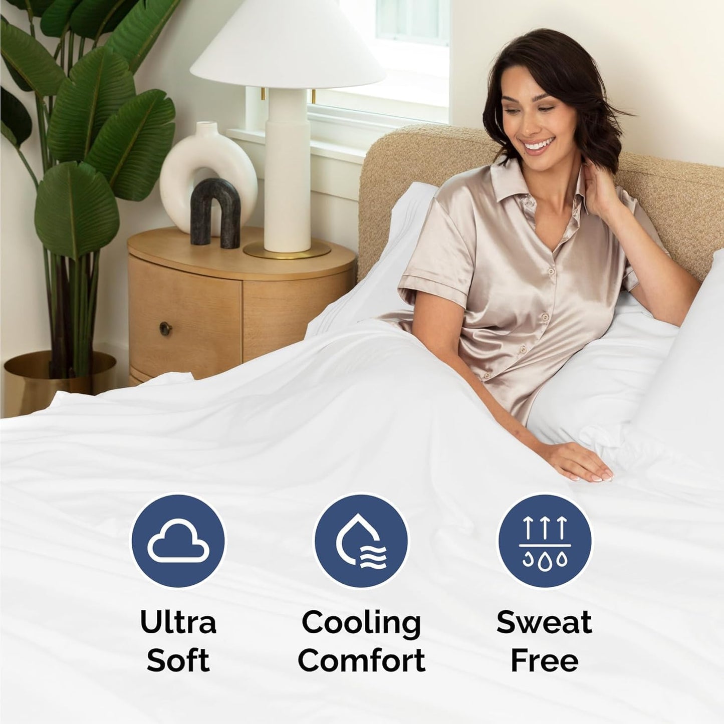 Queen Size 4-Piece Sheet Set | Skiennix Comfy Breathable Cooling Bed Sheets - Ultra-Soft, Deep Pockets, Wrinkle-Free - Hotel Luxury White