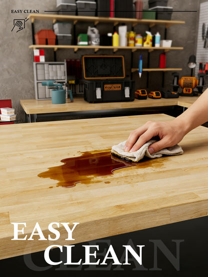 8FT Butcher Block Countertop Birch Solid Wood - 98" x 25" Table Top Butcher Block Cutting Board for Kitchen Island Cart Living Dining Office Desk Washer Dryer Countertop Replacement Unfinished 1.5" Th