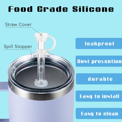 2 Pack Spill Stoppers for Yeti, Straw Spill Stopper for Yeti Straw Cup Lids 42 oz 35 oz 25 oz, Silicone Leak Proof for Rambler 26 oz, Leaking Proof for Mug Tumbler, BPA Free, Dishwasher Safe