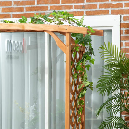 NAAMOTOMOX Garden Arch Trellis with Bench - 63''W x 78''H Wooden Arbor with 2-Person Outdoor Bench, Garden Arbors Archway Pergola for Climbing Plants Rose Wedding Backyard Party Lawn Decor