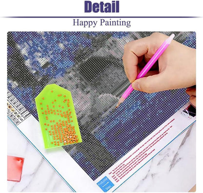 ijbnhd Large Diamond Painting Kit for Adults- Large Diamond Art Kits for Adults, Aurora Mountain Full Drill Round Gem Art for Crafts Home Wall Decor Gift 27.5 X 15.7inch