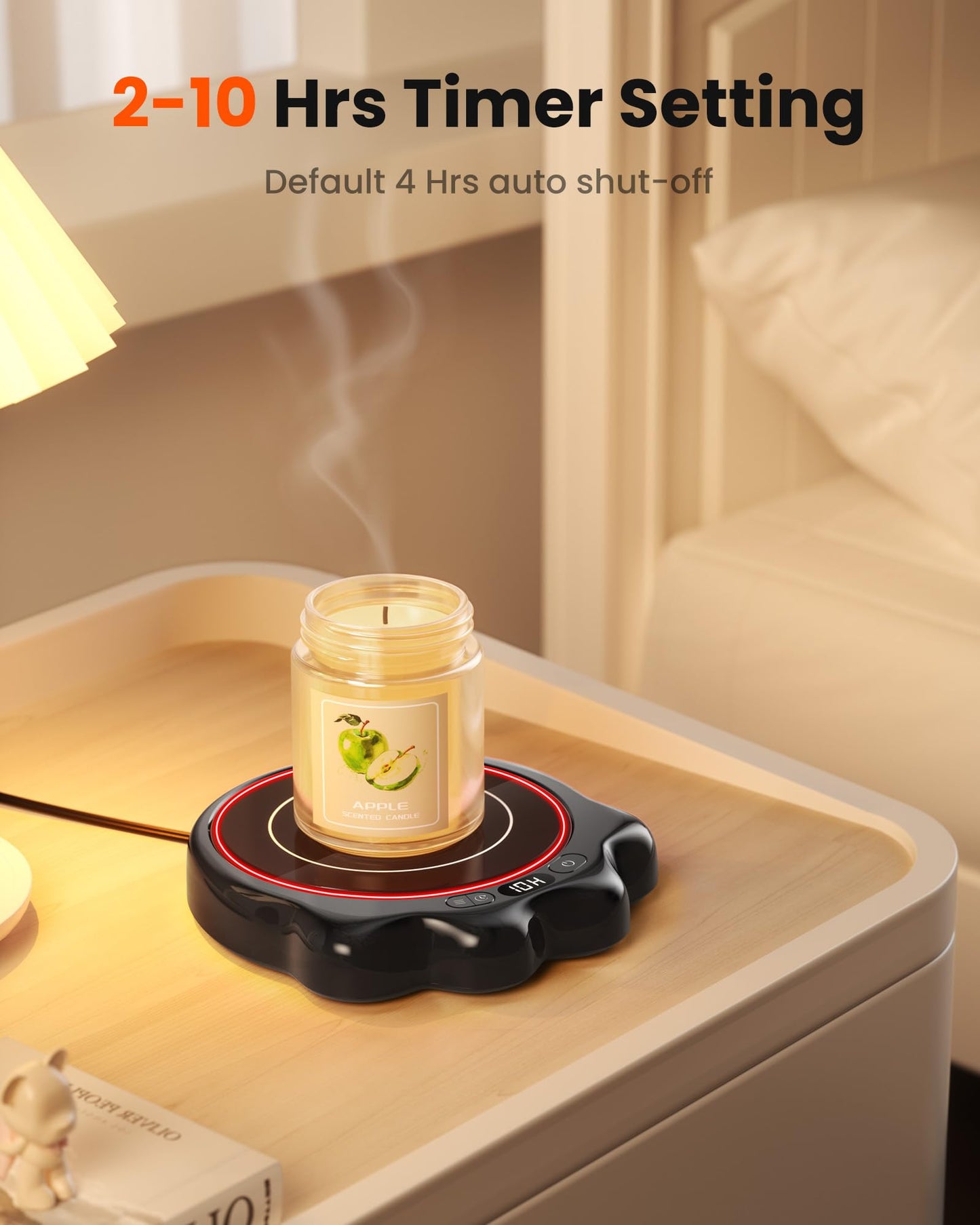 Gaiatop Mug Warmer, 50W Cute Cat Paw Cup Warmers, 3 Temp Settings, 2-10H Auto Shut Off, Coffee Accessories Keep Beverage Hot for Desk and Home, Heated Plate Stocking Stuffers for Tea Candle Black