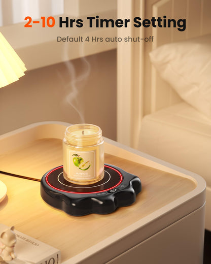 Gaiatop Mug Warmer, 50W Cute Cat Paw Cup Warmers, 3 Temp Settings, 2-10H Auto Shut Off, Coffee Accessories Keep Beverage Hot for Desk and Home, Heated Plate Stocking Stuffers for Tea Candle Black