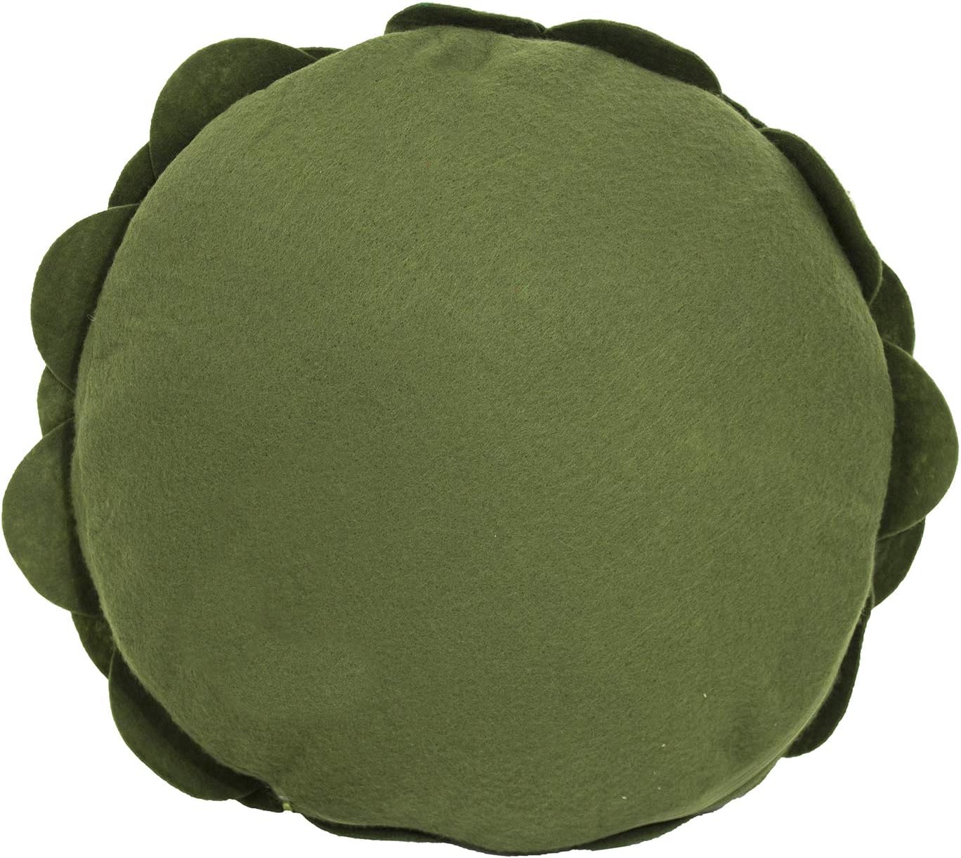 Fennco Styles Eva's Flower Garden Decorative Filled Throw Pillow, 13" Round Kiwi Floral Accent for Home Décor