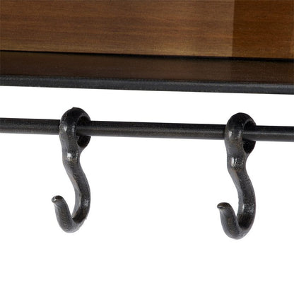 Deco 79 Industrial Metal Wall Hook, 23"W x 14"H, Brown