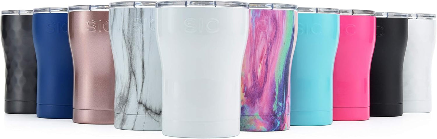 Seriously Ice Cold SIC 12oz Insulated Travel Tumbler Mug, Ice White, Premium Double Wall Stainless Steel, Leak Proof