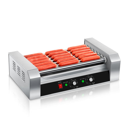 SYBO Hot Dog Roller, 18 Hot Dog 7 Roller Grill Cooker Machine with Removable Stainless Steel Drip Tray, 1000-Watts, Commercial Grade